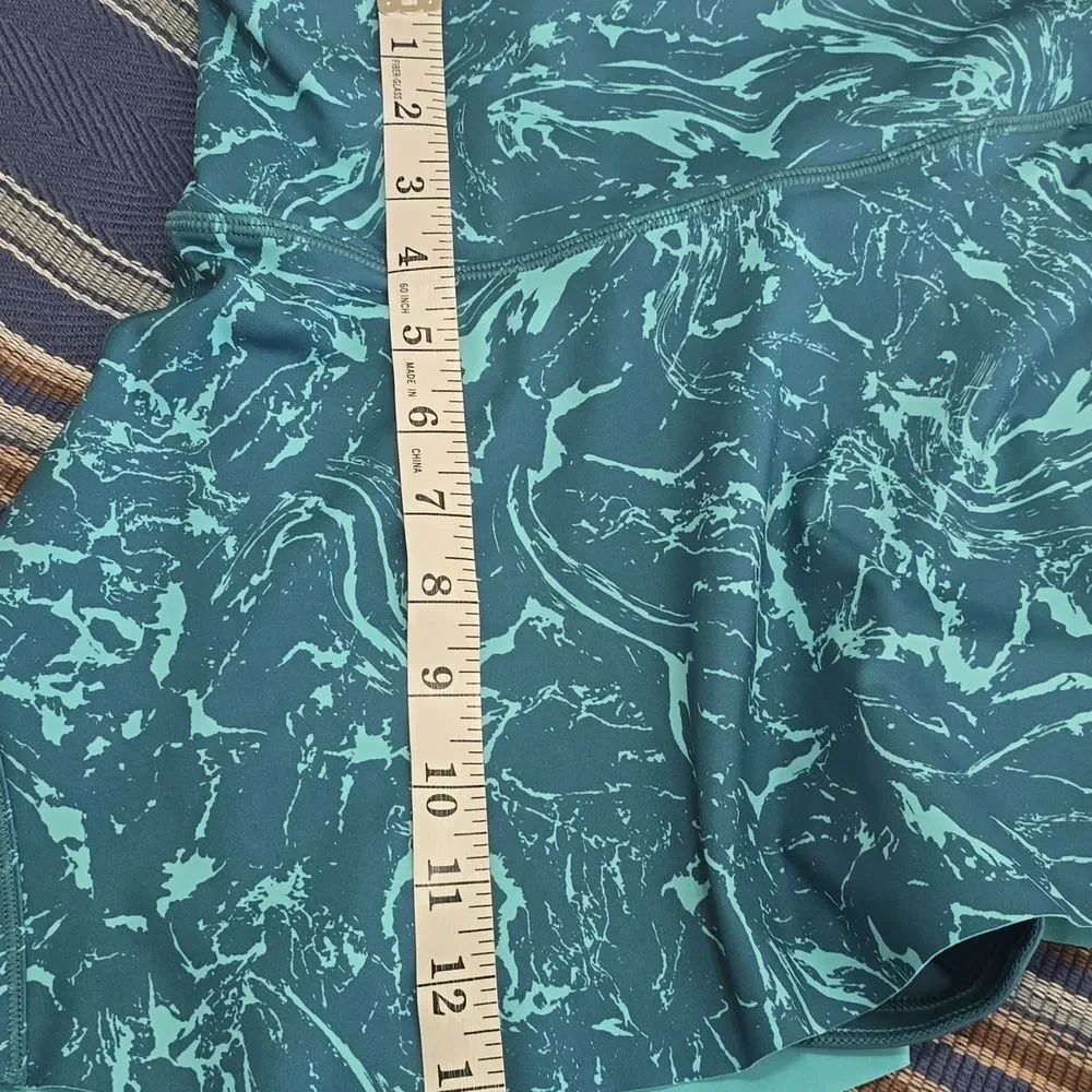 Athleta skort Teal Marble-Patterned Pleated Skirt Xs